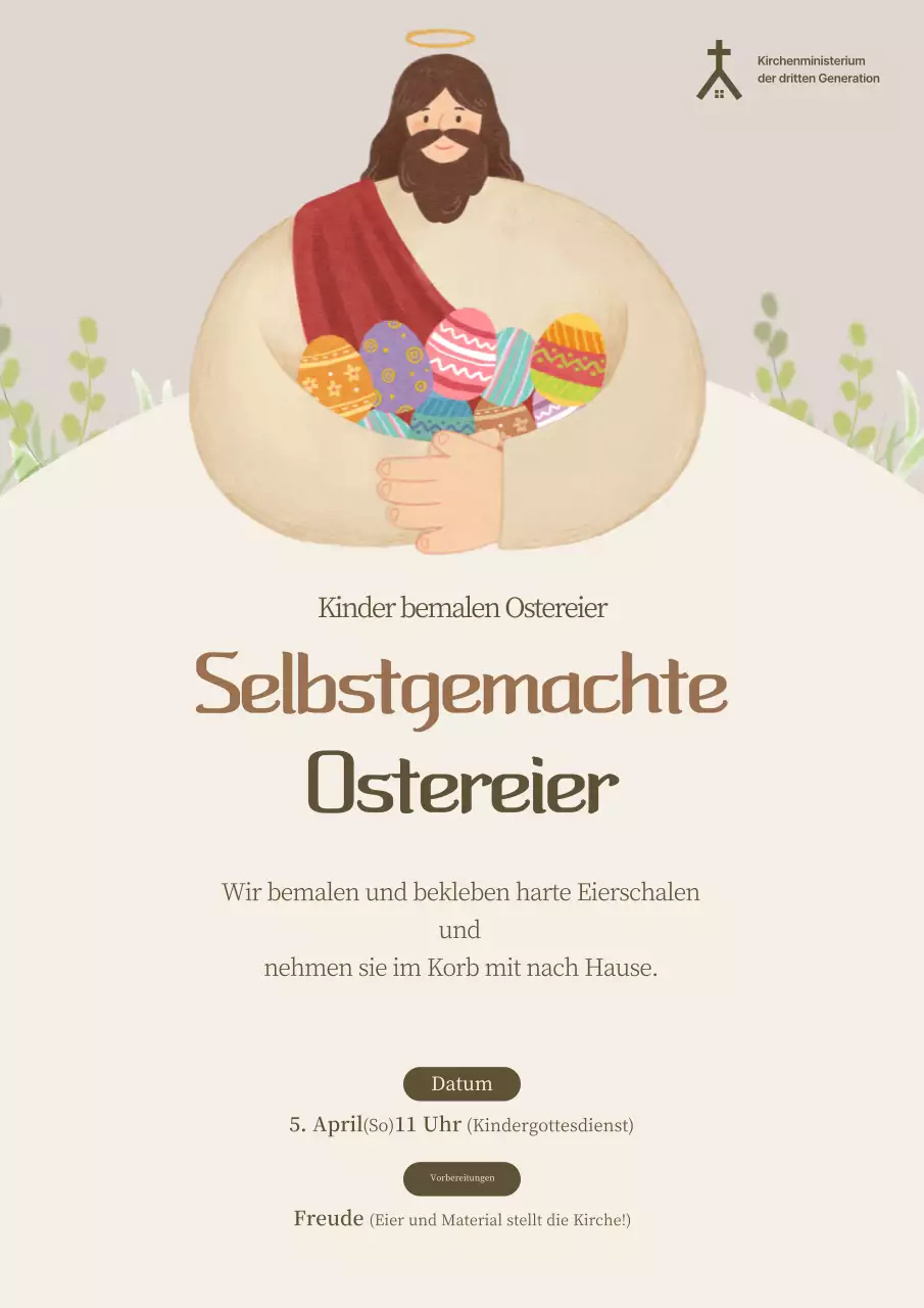 Einfacher Leitfaden für ein Ostereiererlebnis in Beige