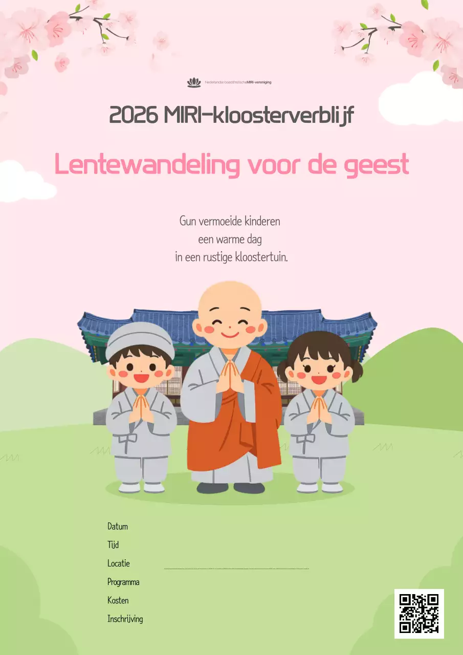 Roze schoonmaak tempel verblijf evenement