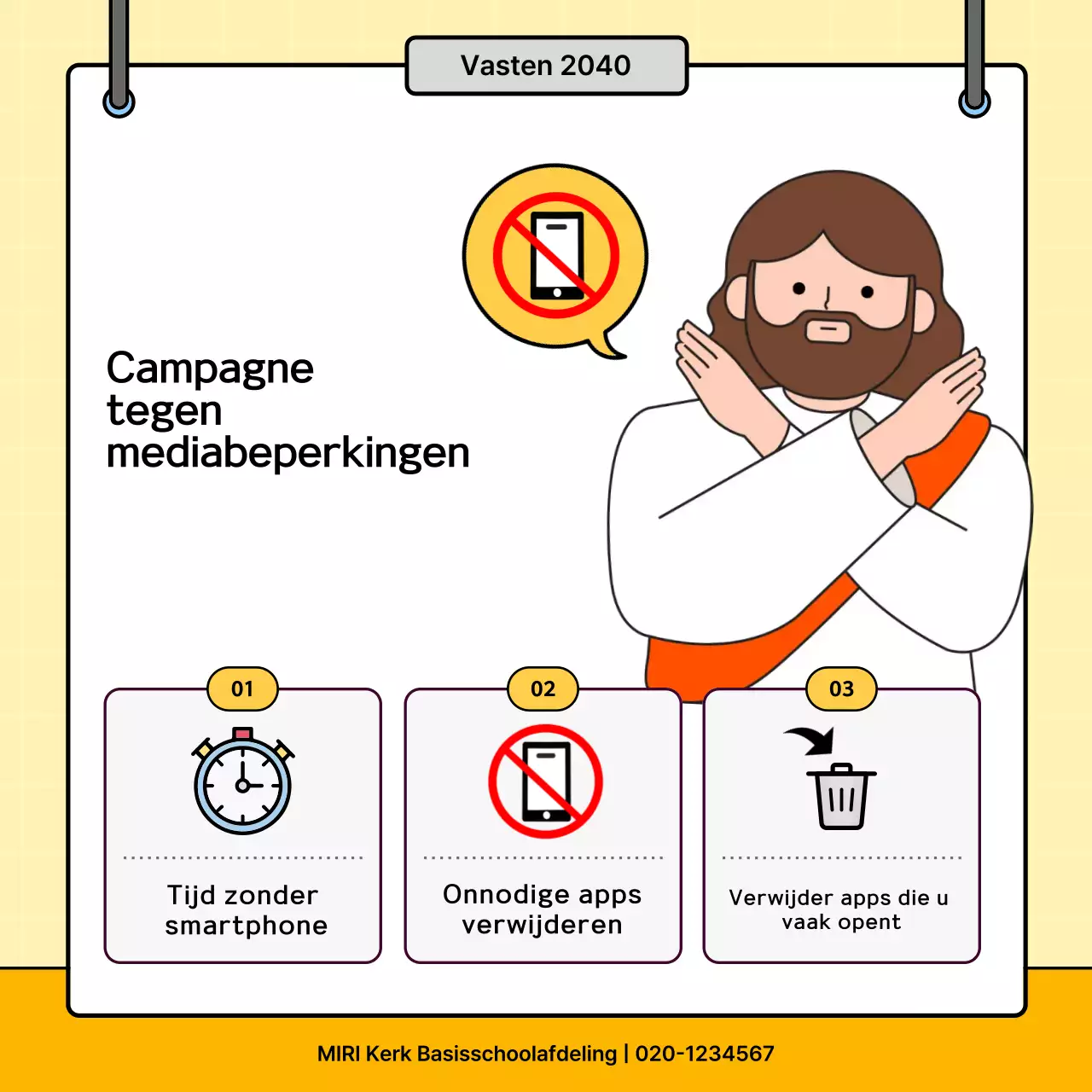 Gele campagne voor schone media-moderatie