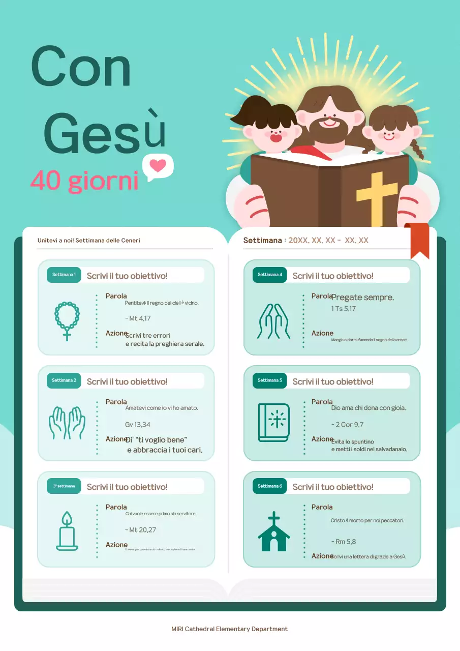 Mint Simple Christian Commemorazione del 40° giorno