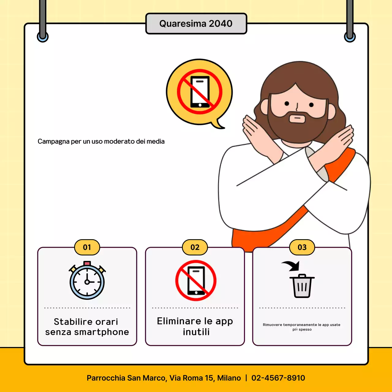 Campagna di moderazione dei media puliti gialli