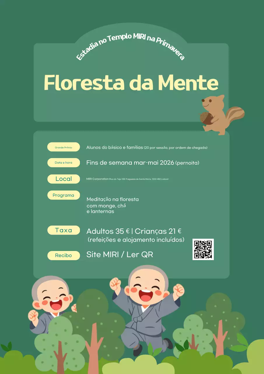 Guia de Meditação Caminhando na Floresta Verde Simples
