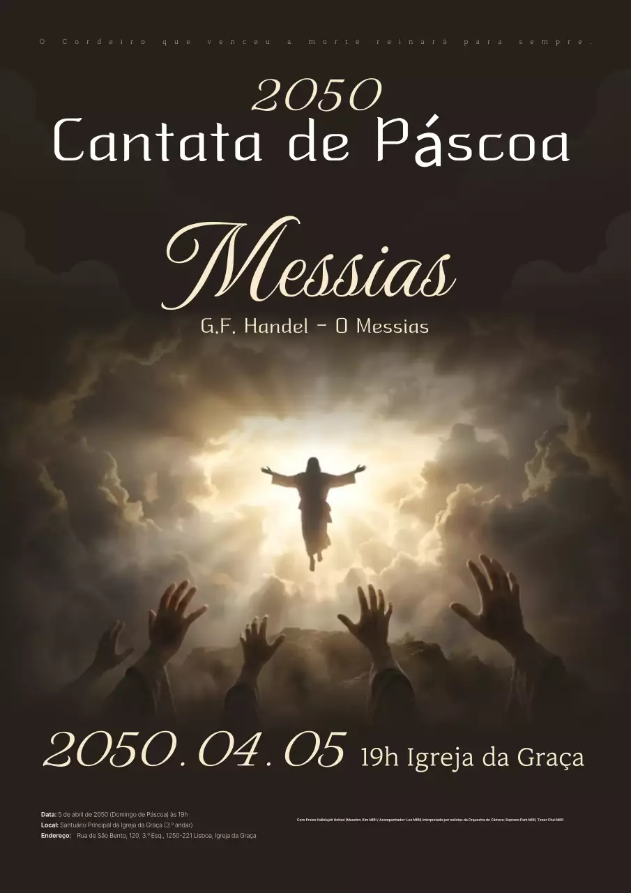 Evento de Cantata de Páscoa de Luxo Preto