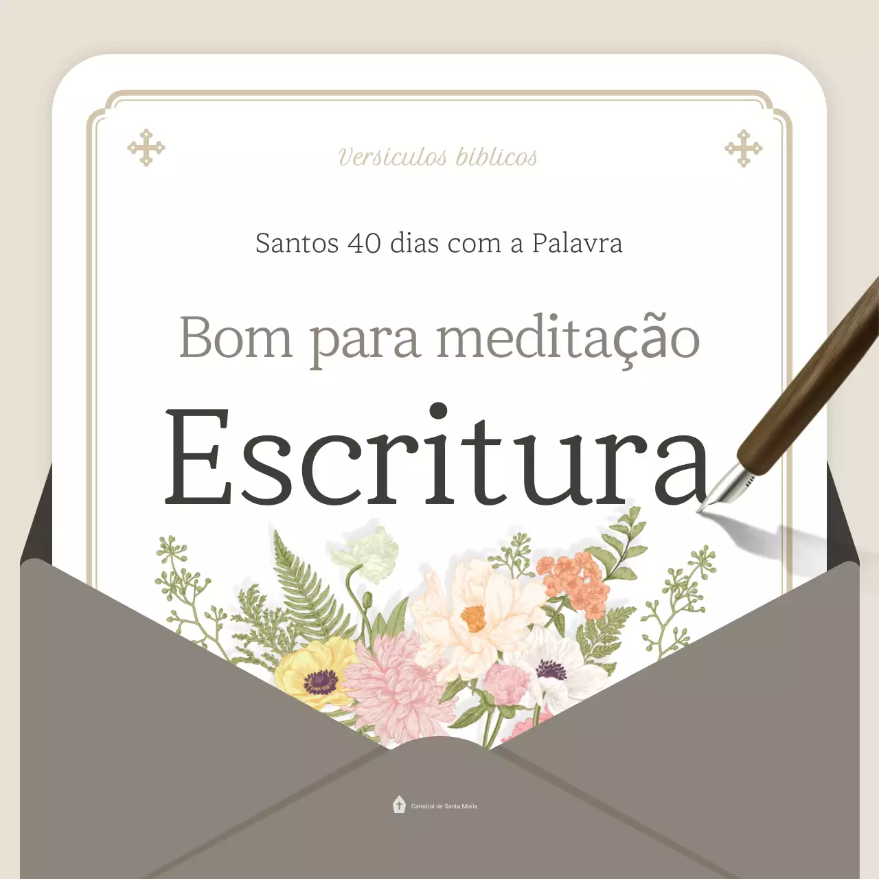Guia de Versículos Bíblicos para Meditação em Tons de Bege