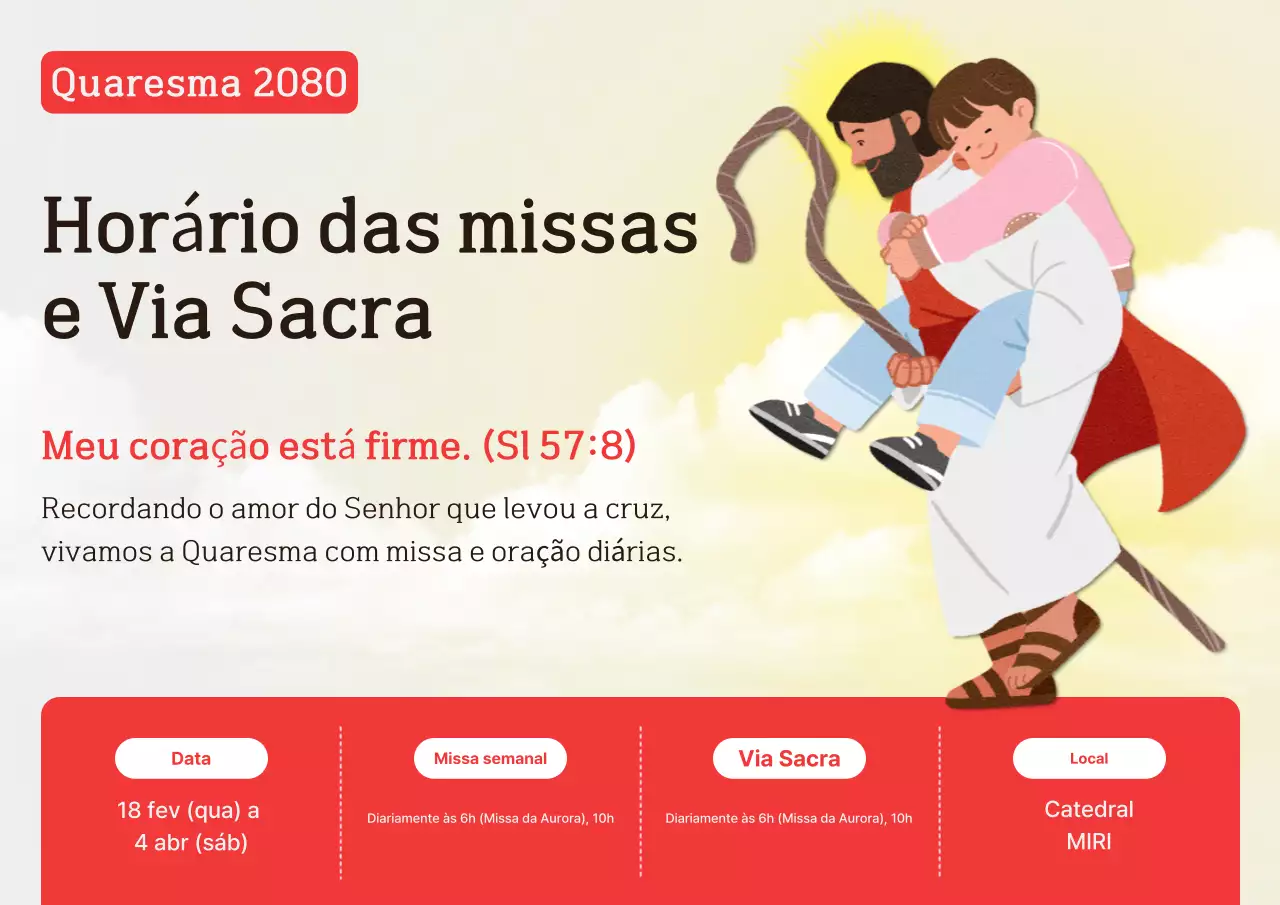 Guia de Missa Simples Vermelha para Dias de Semana