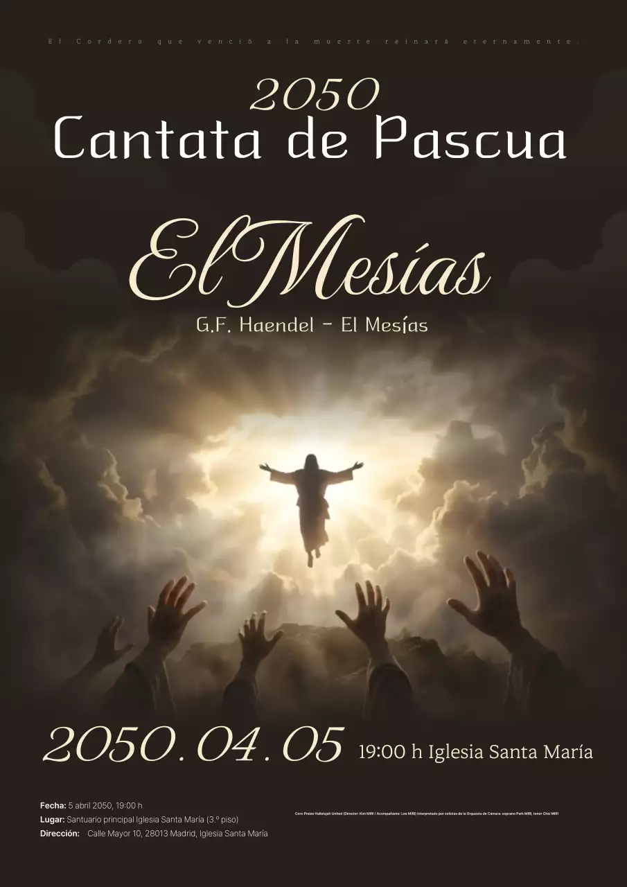 Evento de Cantata de Pascua de Lujo Negro
