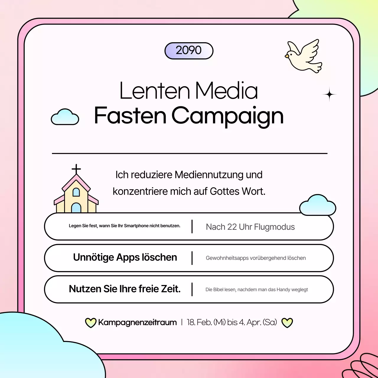 Wir präsentieren die rosafarbene, süße Fastenzeit-Medienkampagne