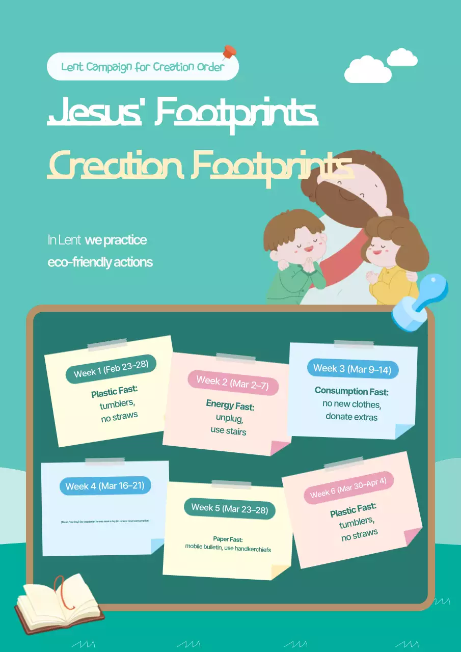 Guide to the cute mint-colored Lenten practice campaign