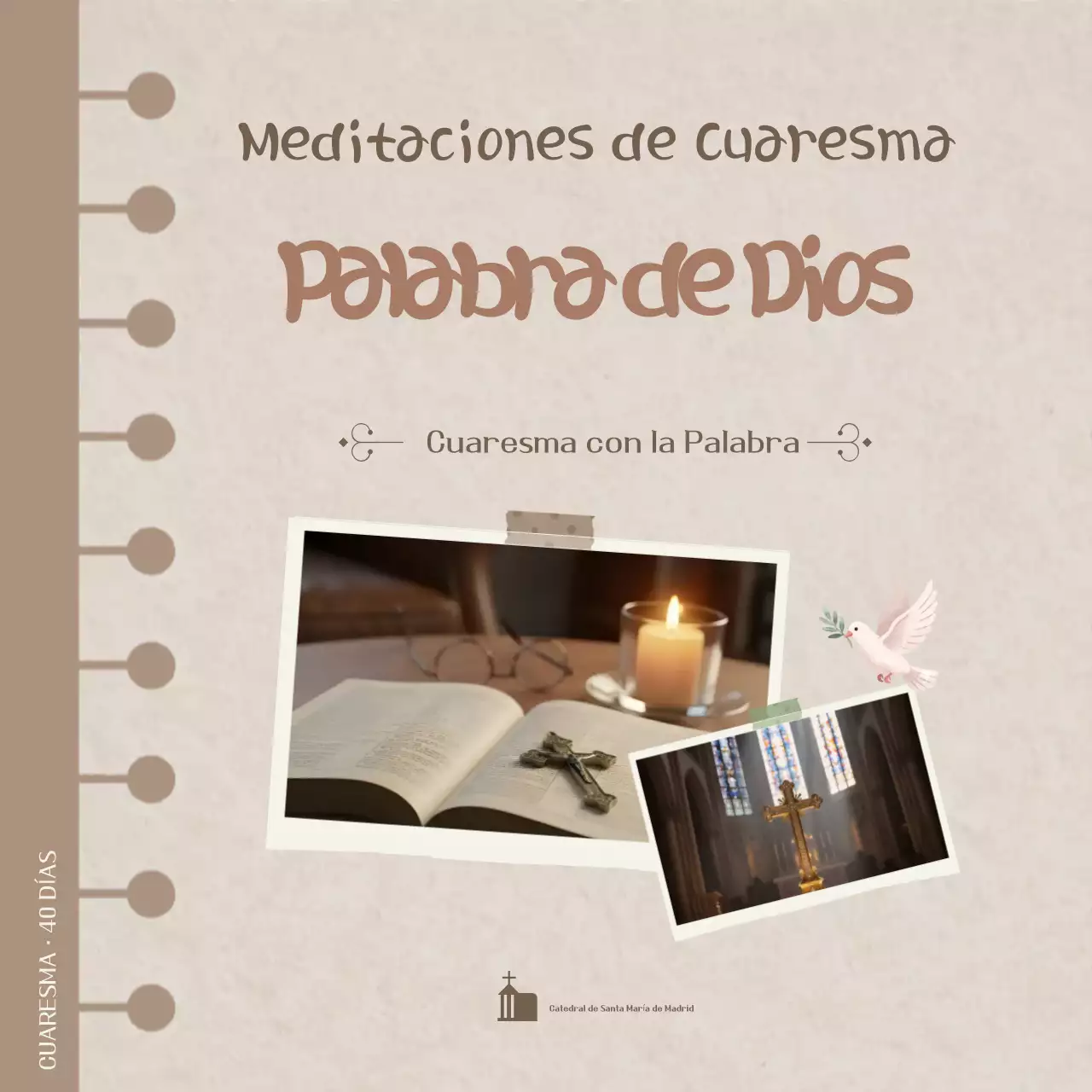 Guía de palabras cristianas de color beige limpio