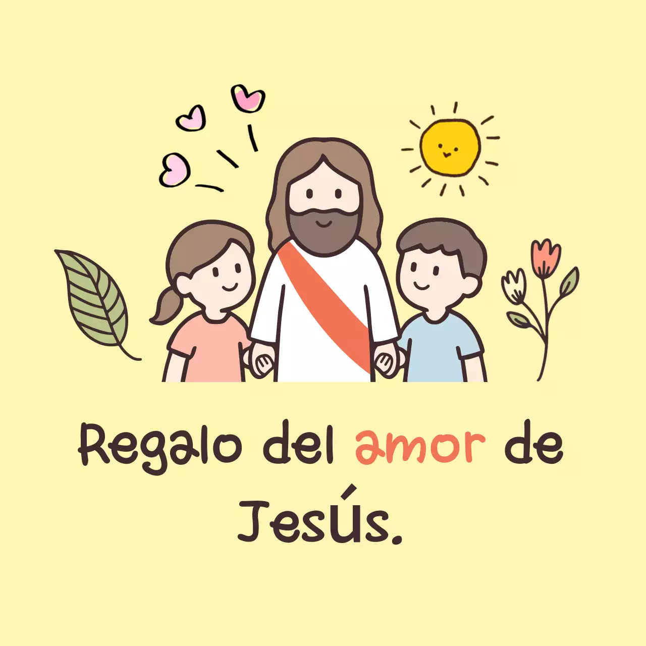 Regalo cristiano de amor sencillo amarillo