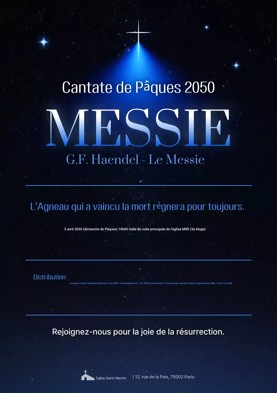 Événement de cantate de Pâques Blue Clean