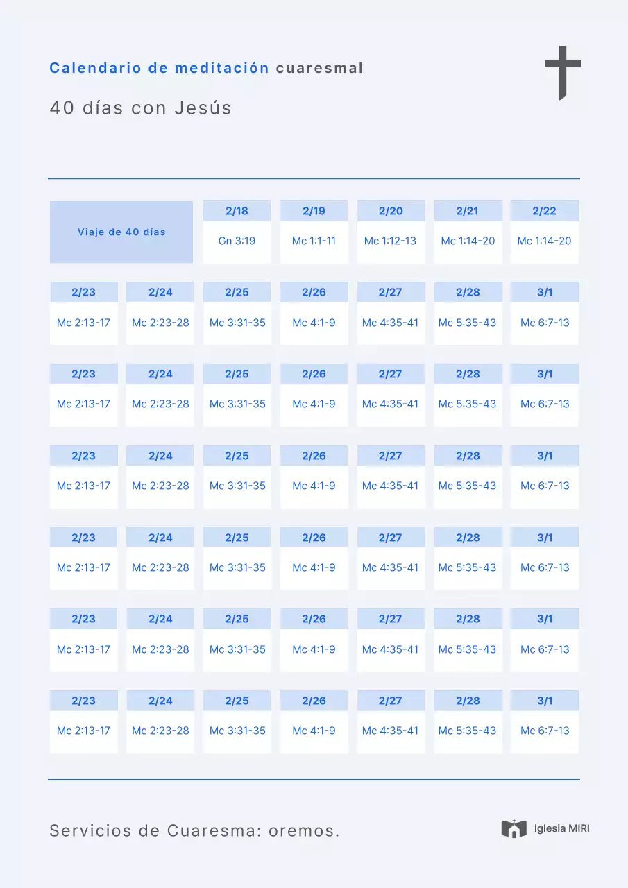 Guía sencilla de Cuaresma Azul