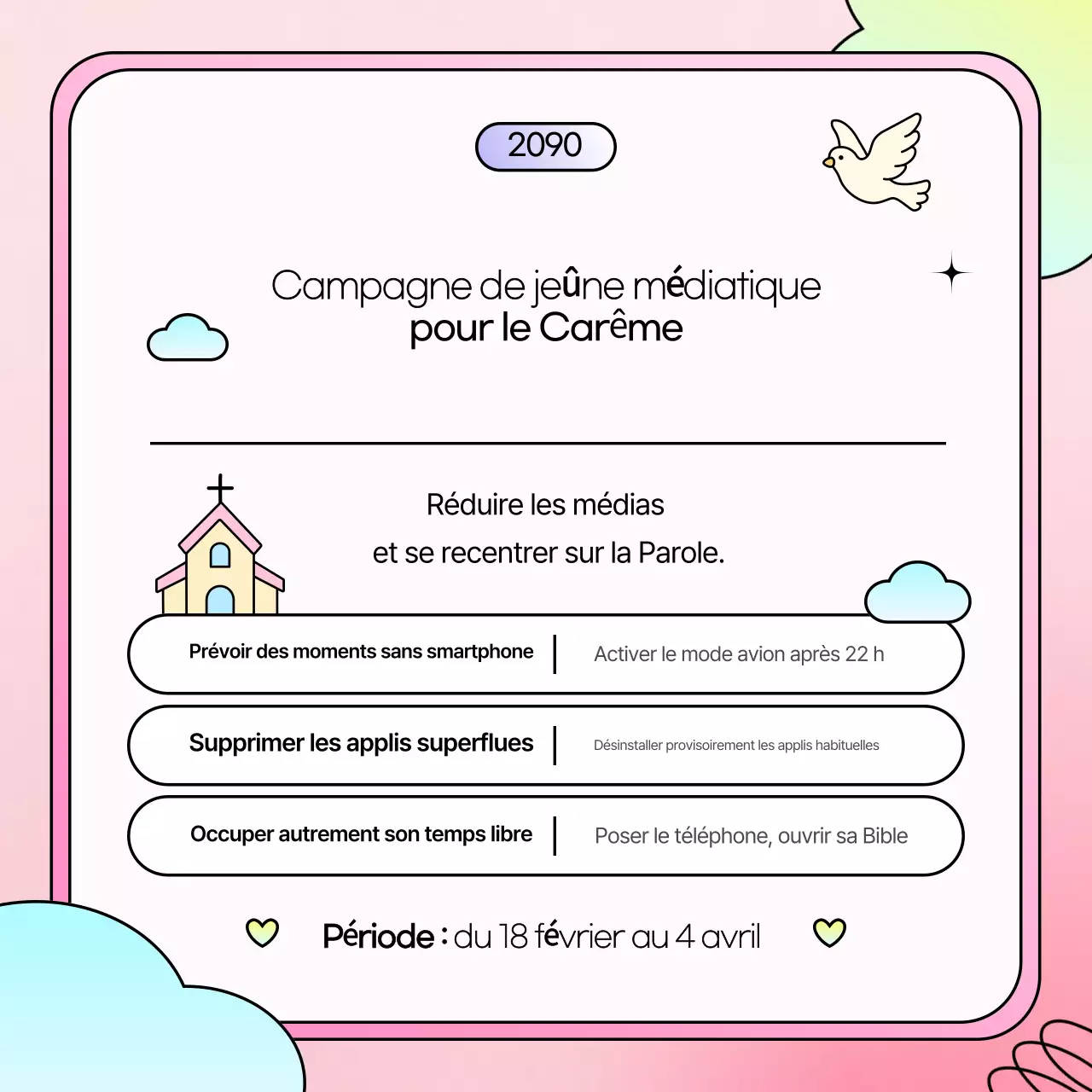 Présentation de la campagne médiatique rose et douce du Carême