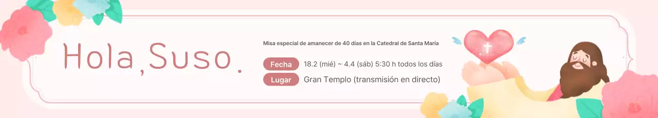 Información sobre la Misa del Amanecer Especial de 40 Días de la Catedral Pink Baby Miri
