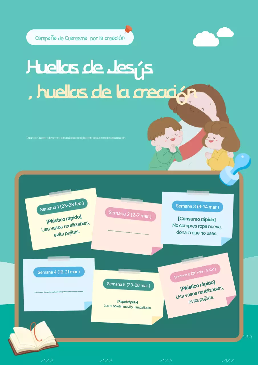 Guía para la linda campaña de práctica de Cuaresma en color menta