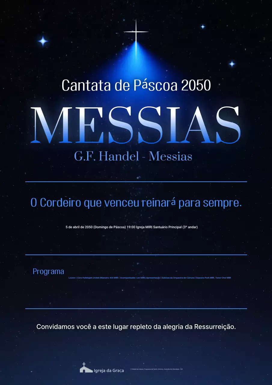 Evento Blue Clean Easter Cantata
