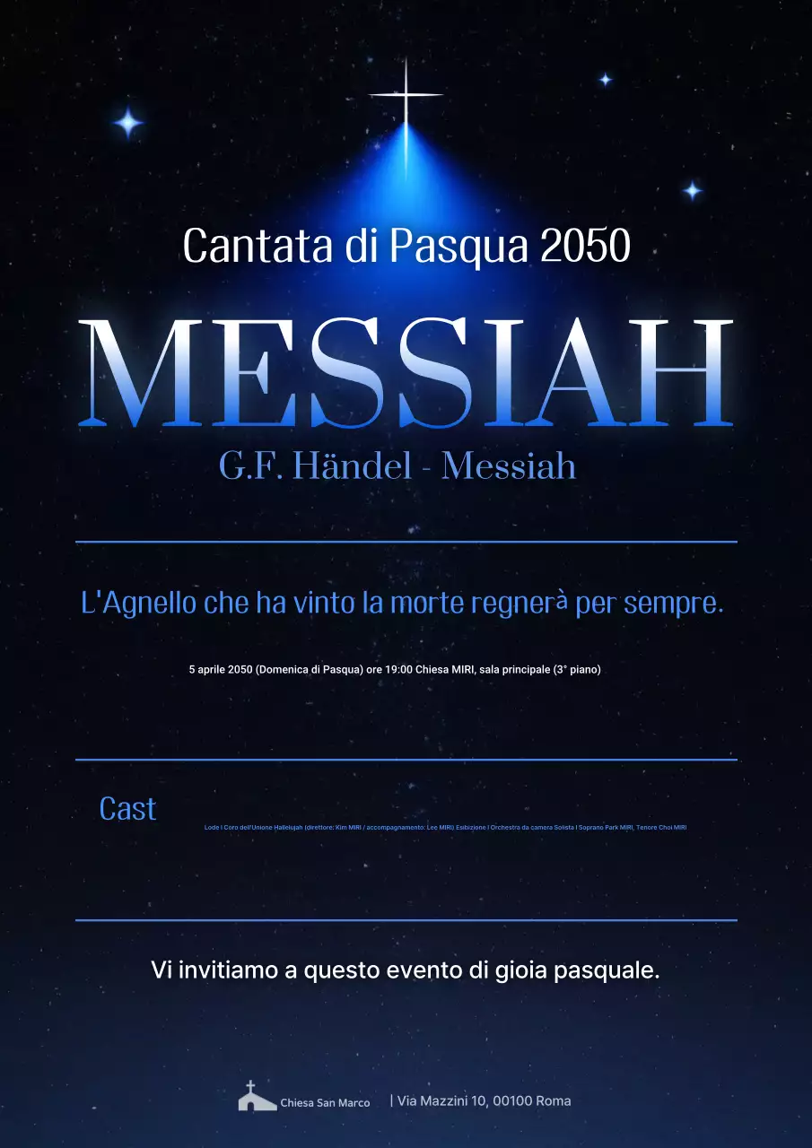 Evento Blue Clean Easter Cantata