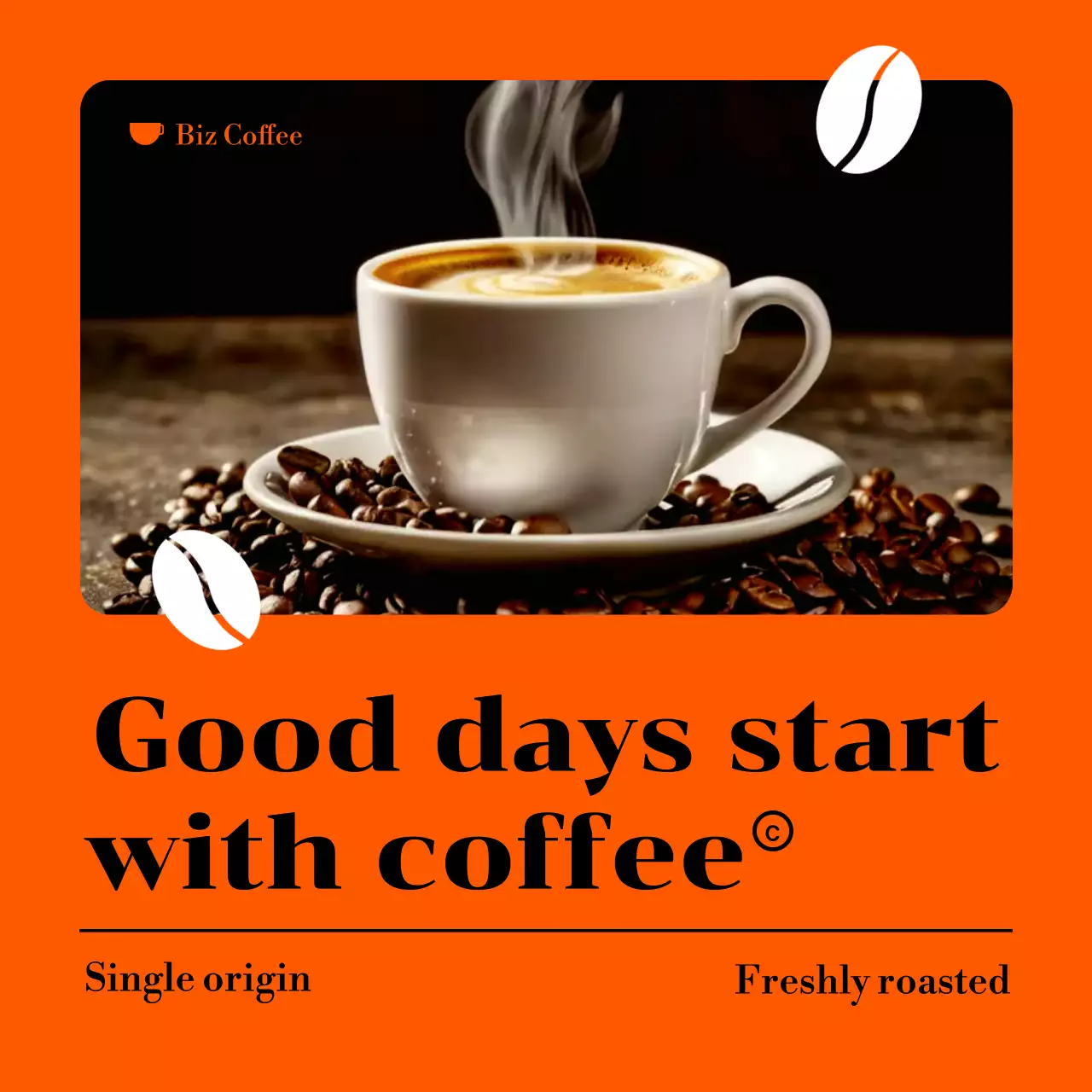 오렌지 심플 커피 홍보