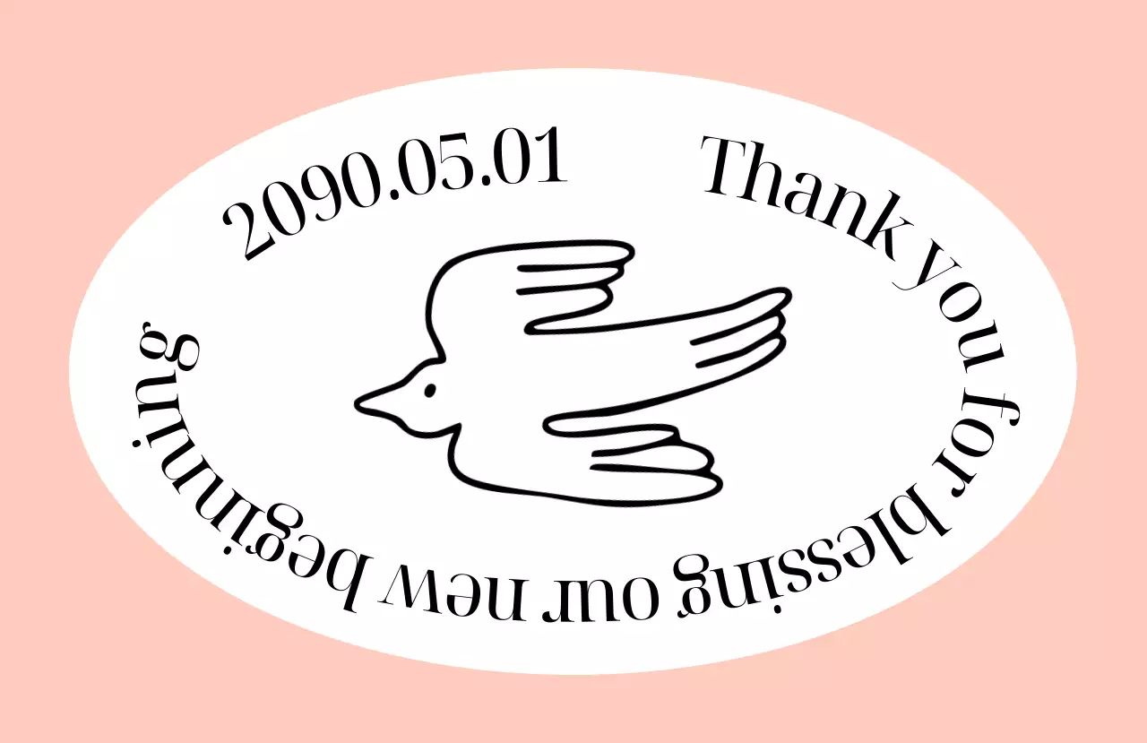 새 답례스티커 결혼식 감성형