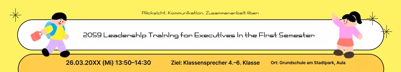 Yellow Neat Schülerrats-Führungskräftetrainingsleitfaden