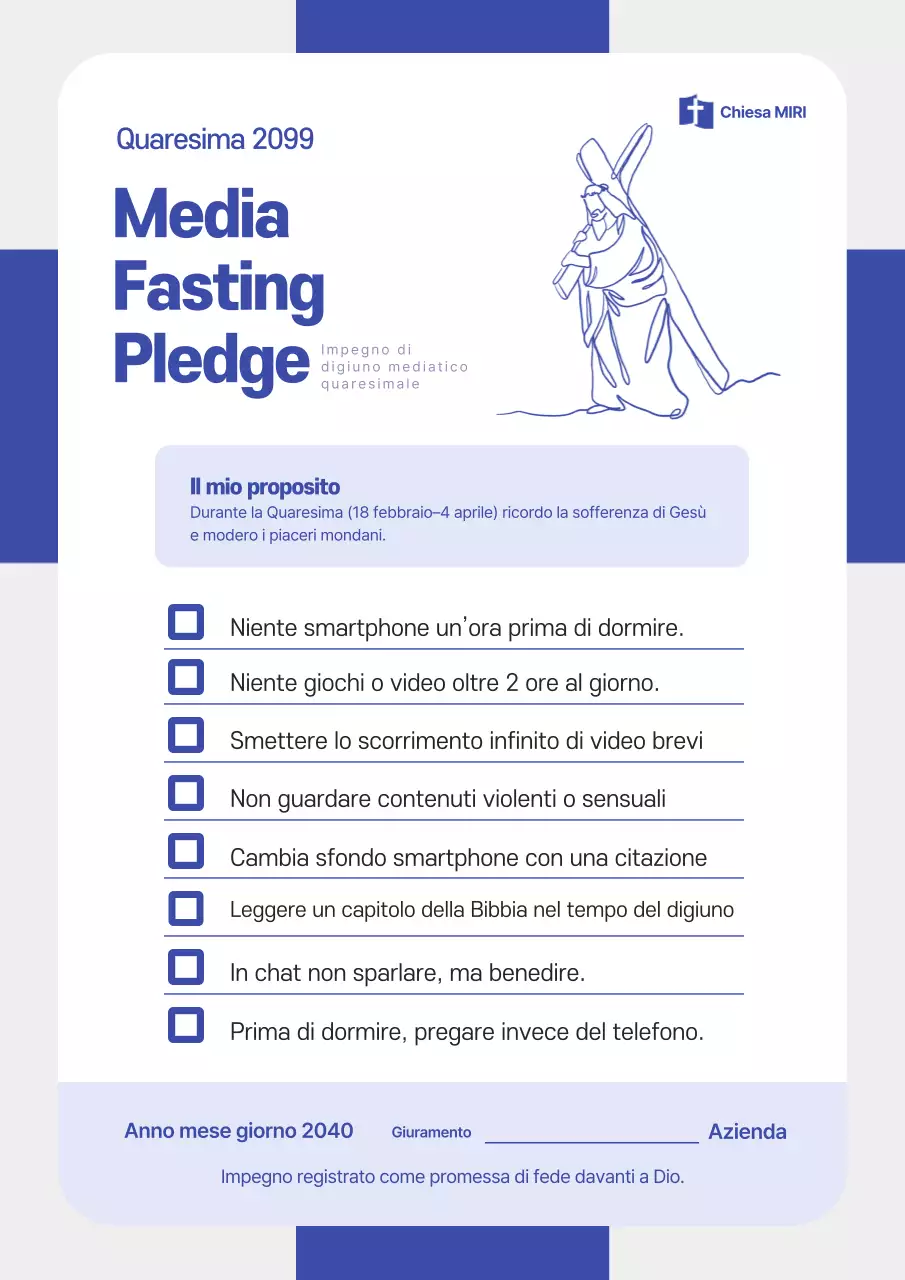 Guida al digiuno quaresimale di Blue Clean Media