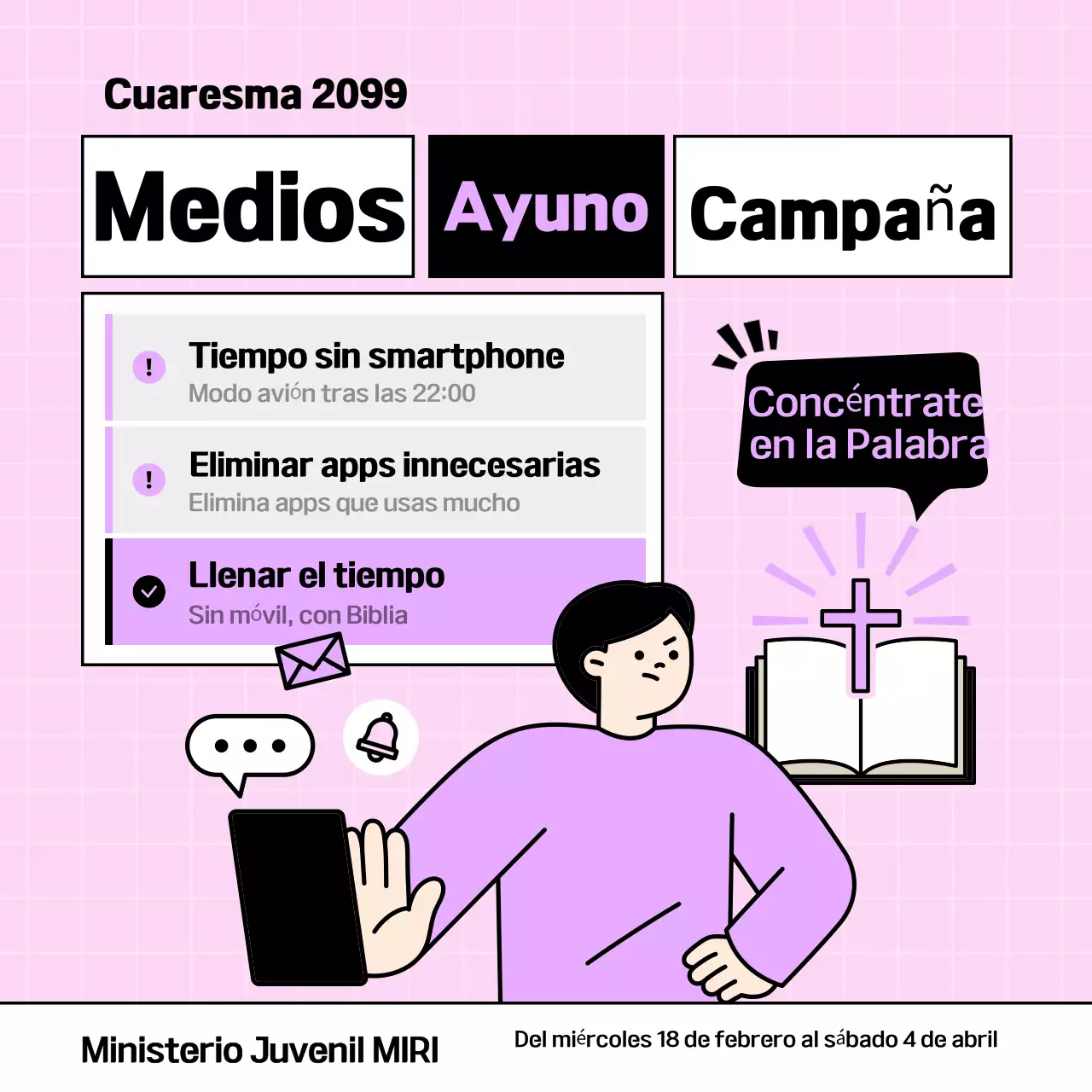 Campaña de ayuno de Pink Minimal Media