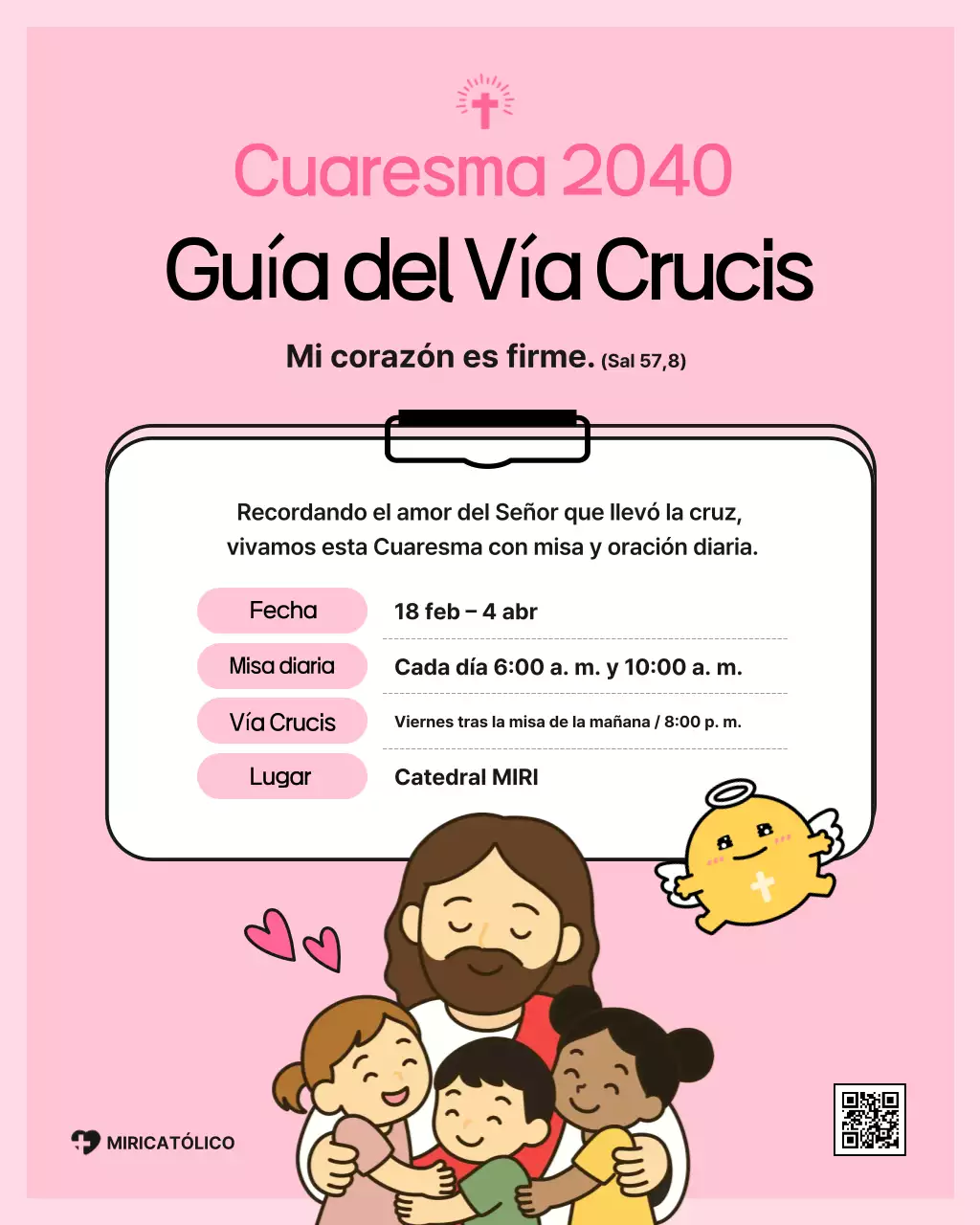 Guía sencilla de Cuaresma de color rosa