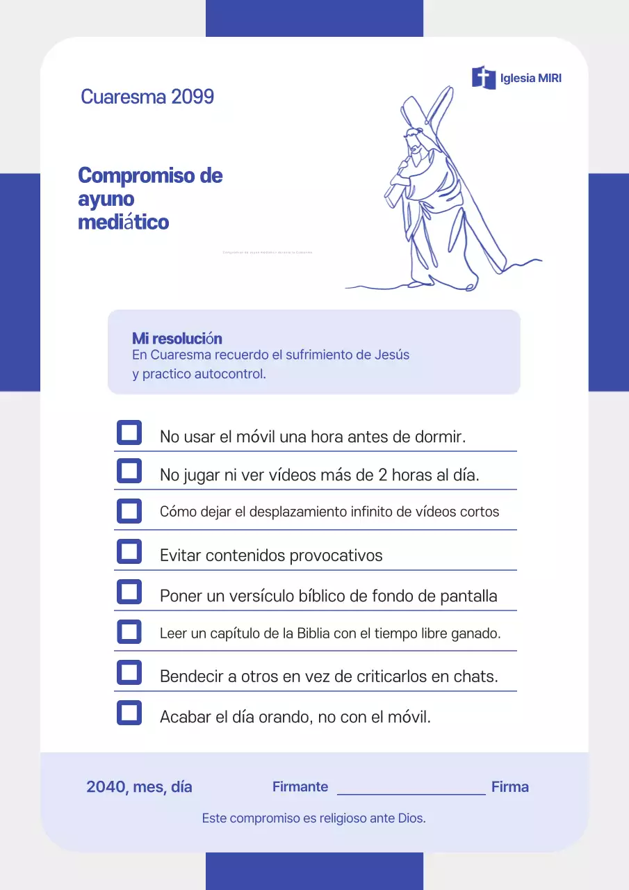 Guía del compromiso de ayuno de Cuaresma de Blue Clean Media