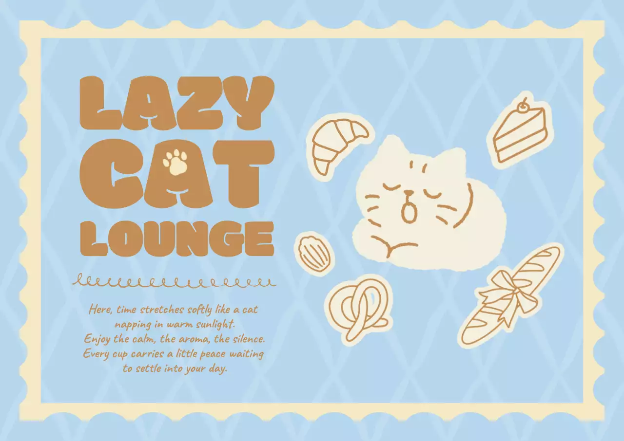 하늘색 아기자기한 카페 홍보