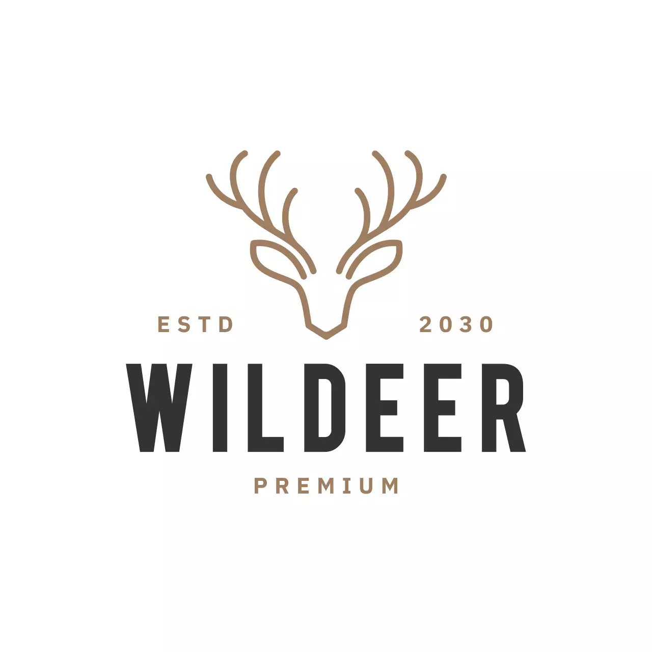 Brown Minimal Deer for Wildlife Brand