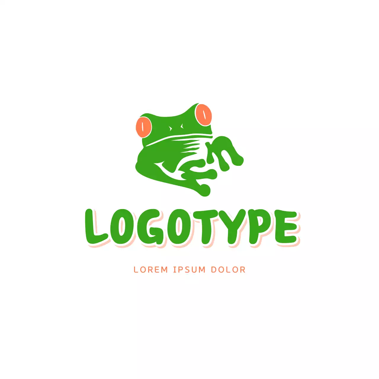 green minimal frog for brand identity