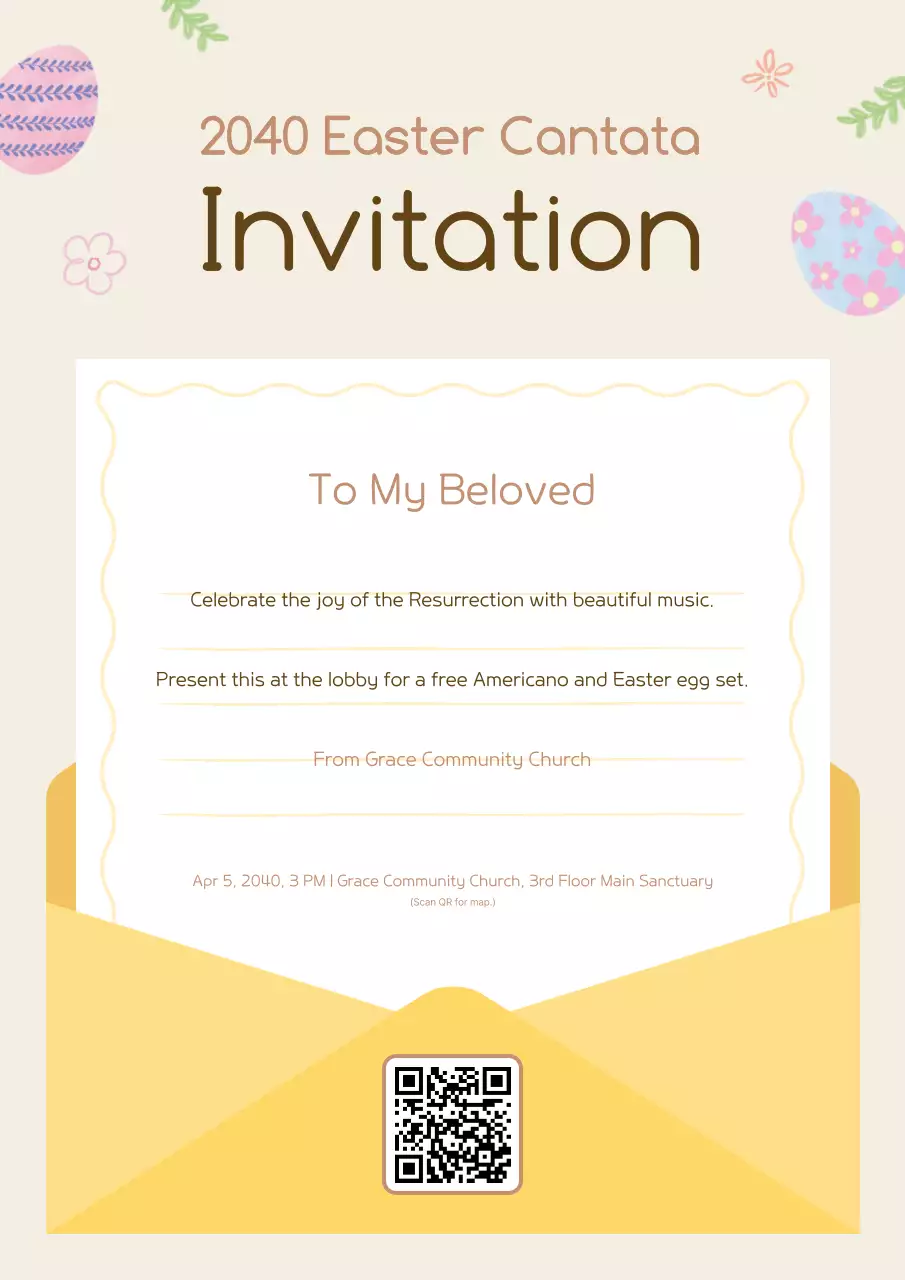 Yellow Simple Easter Invitation Guide