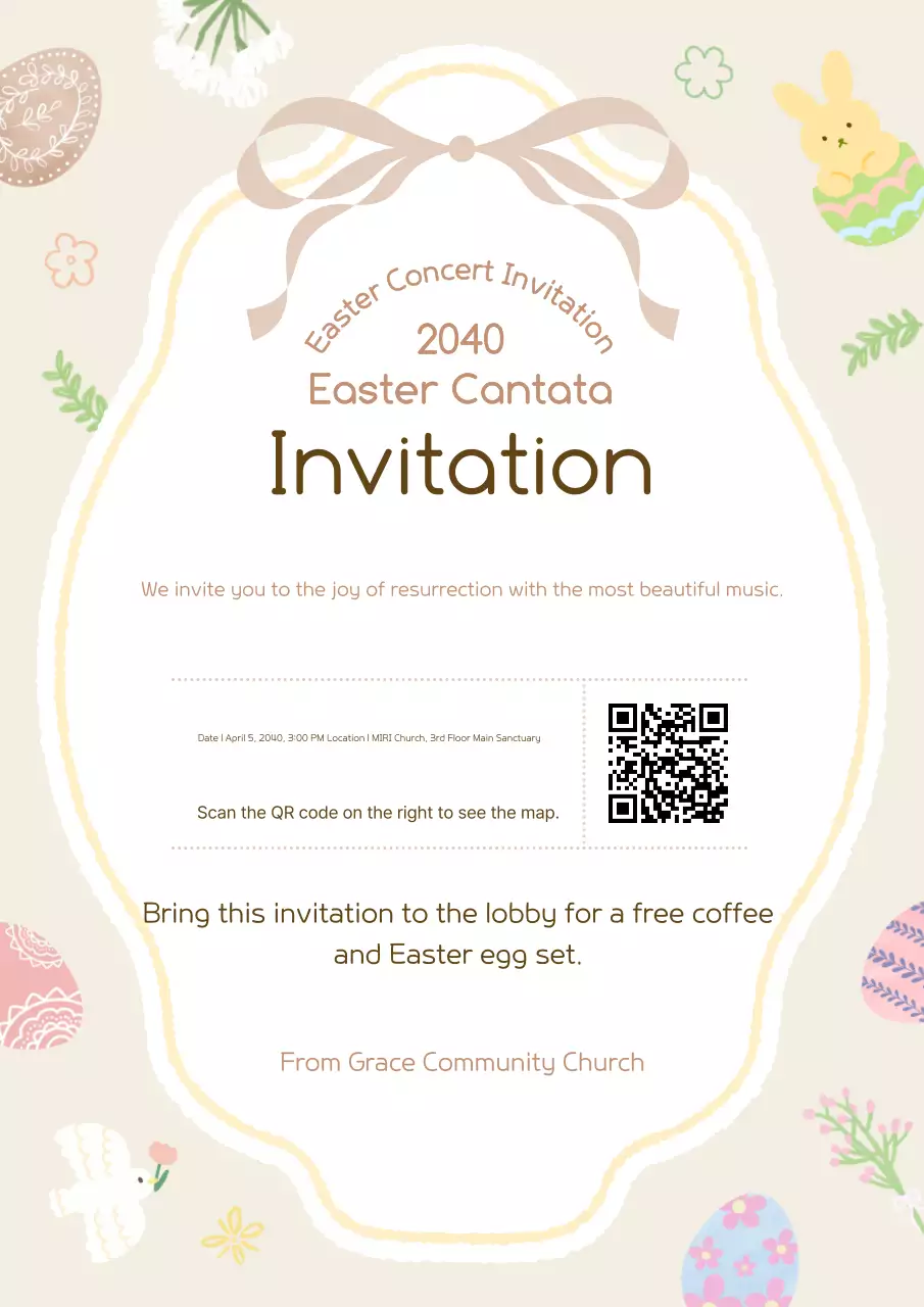 Beige Simple Easter Invitation Guide