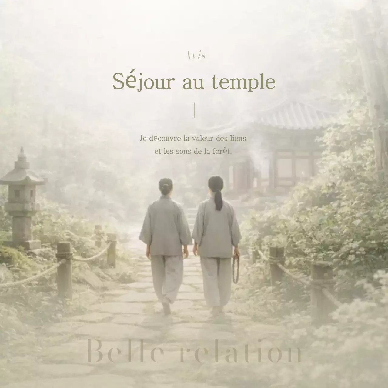 Guide de séjour traditionnel au temple Beige Naturel