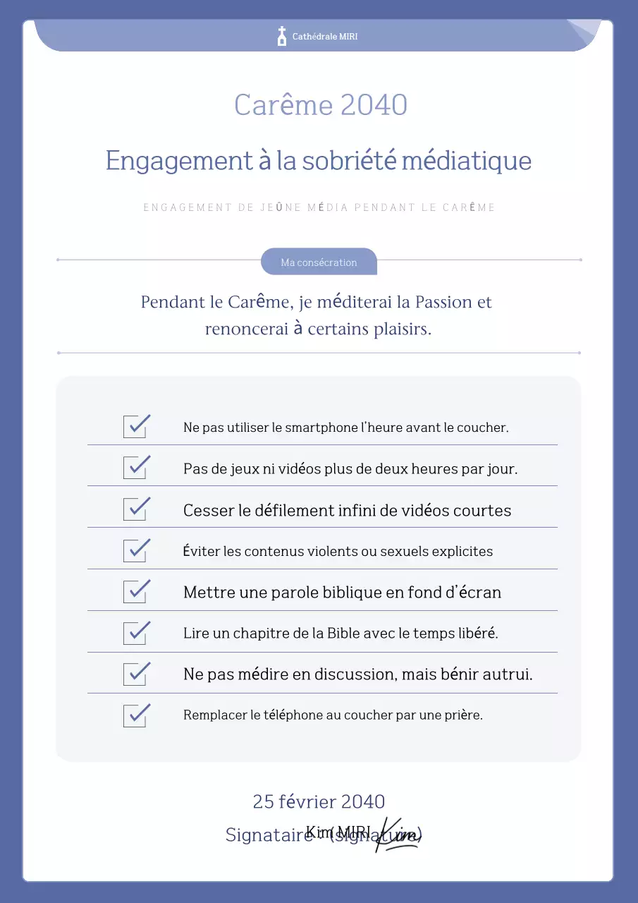 Engagement d'abstinence de Blue Simple Media