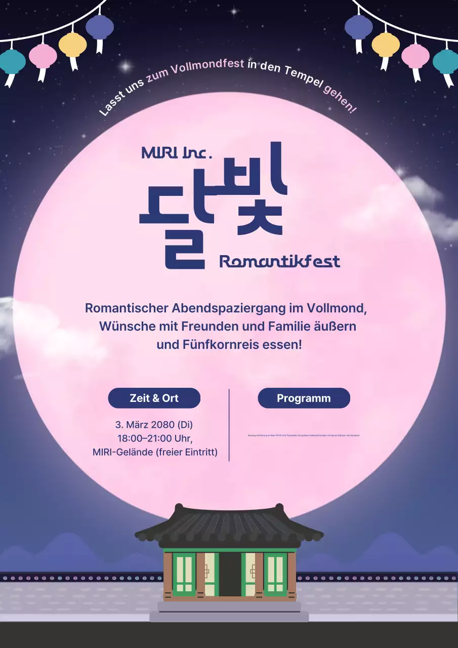 Pink Simple Leitfaden zum ersten Vollmondfest