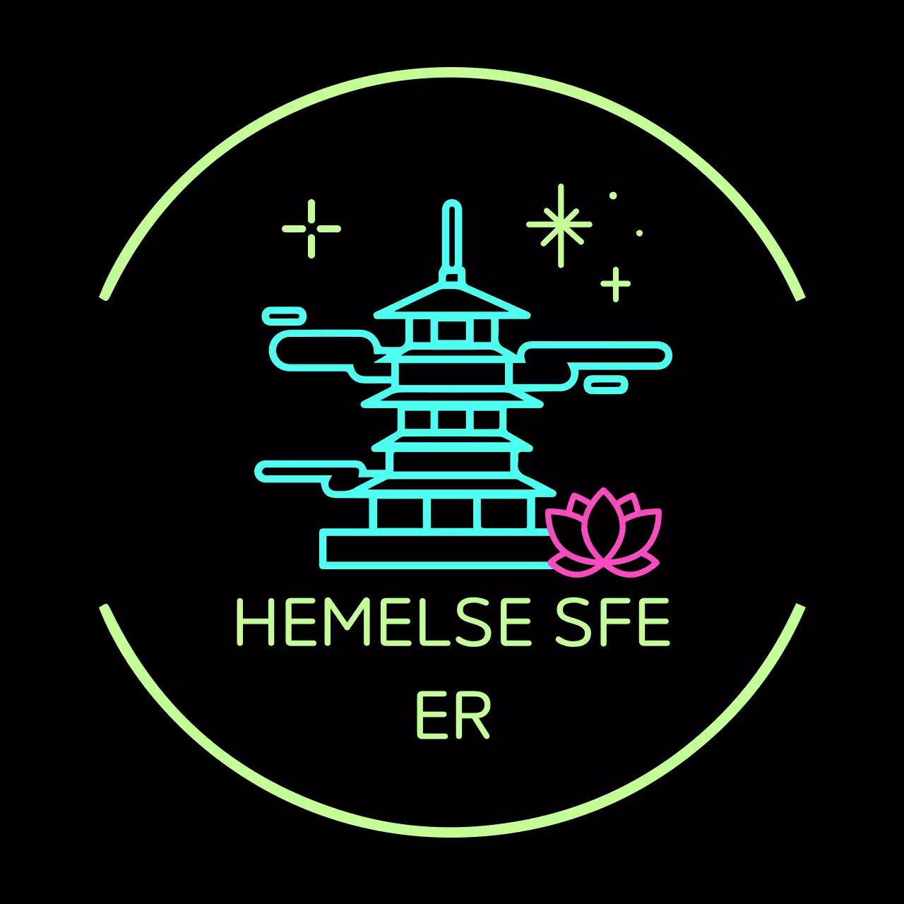 Zwart cyber Koreaans logo