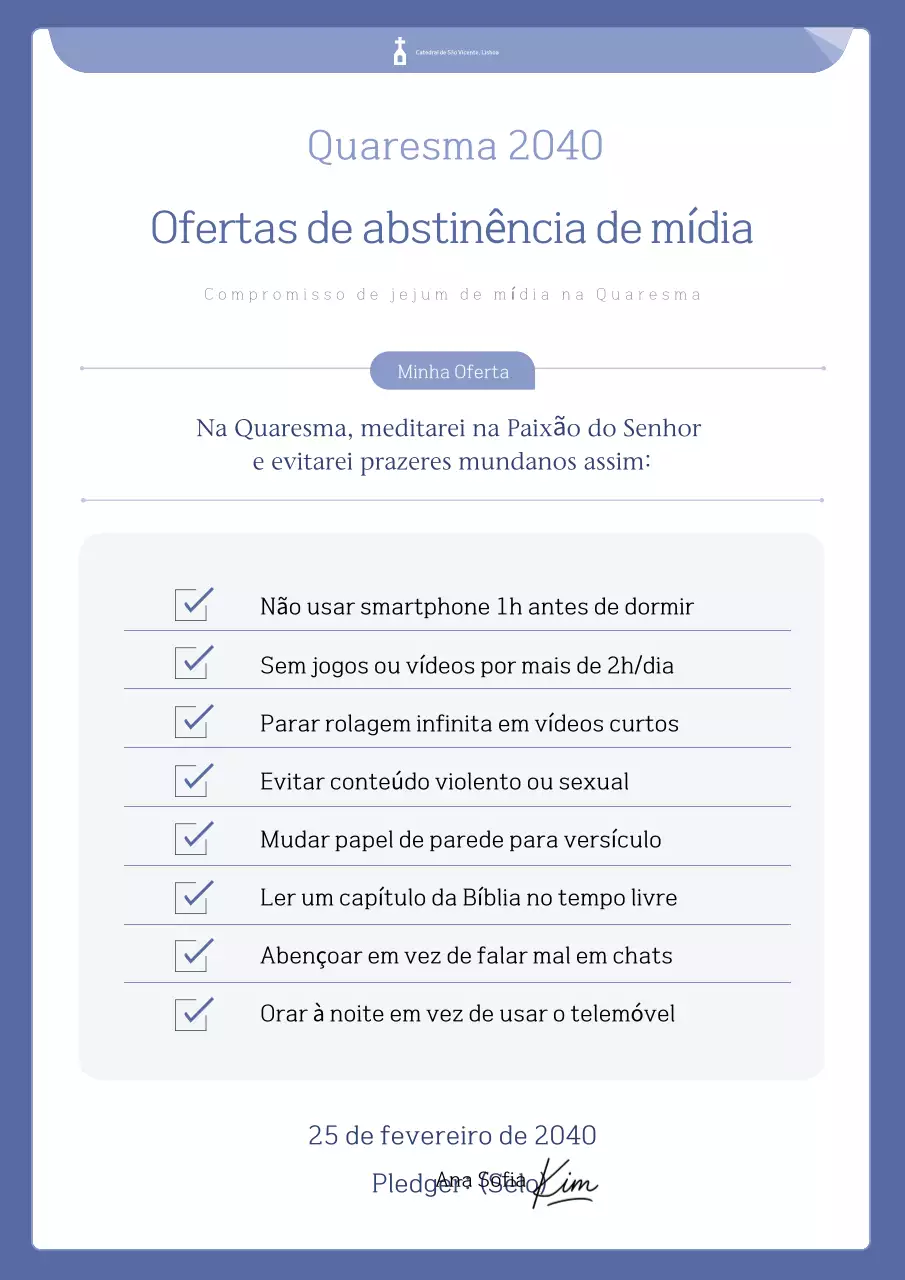 Compromisso de Abstinência da Blue Simple Media