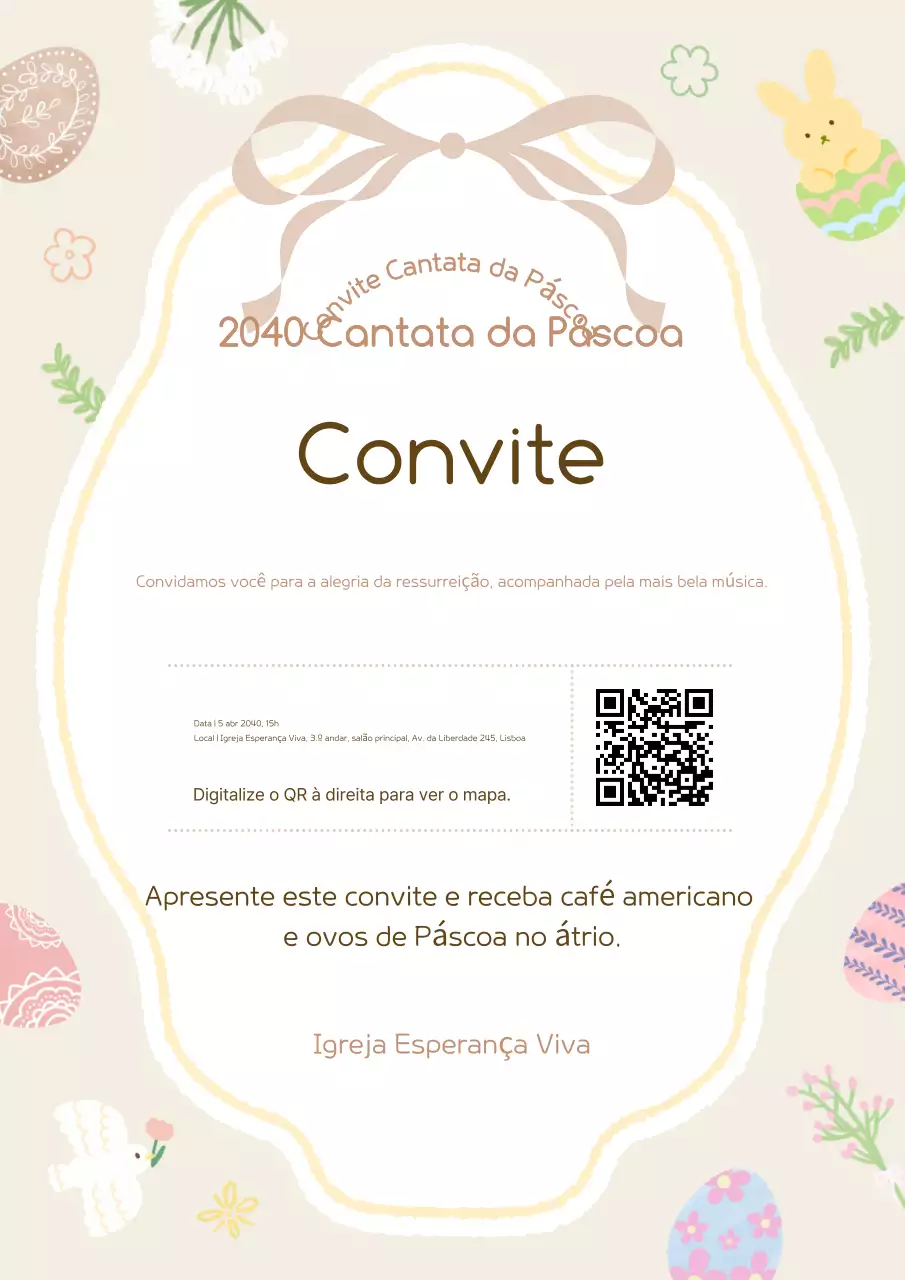 Guia de convites de Páscoa simples em tons de bege