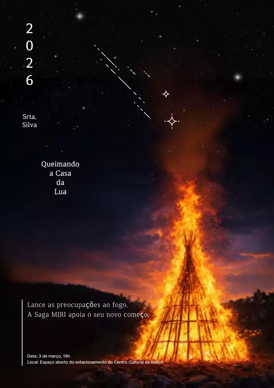 Evento de queima da casa Black Simple Moon