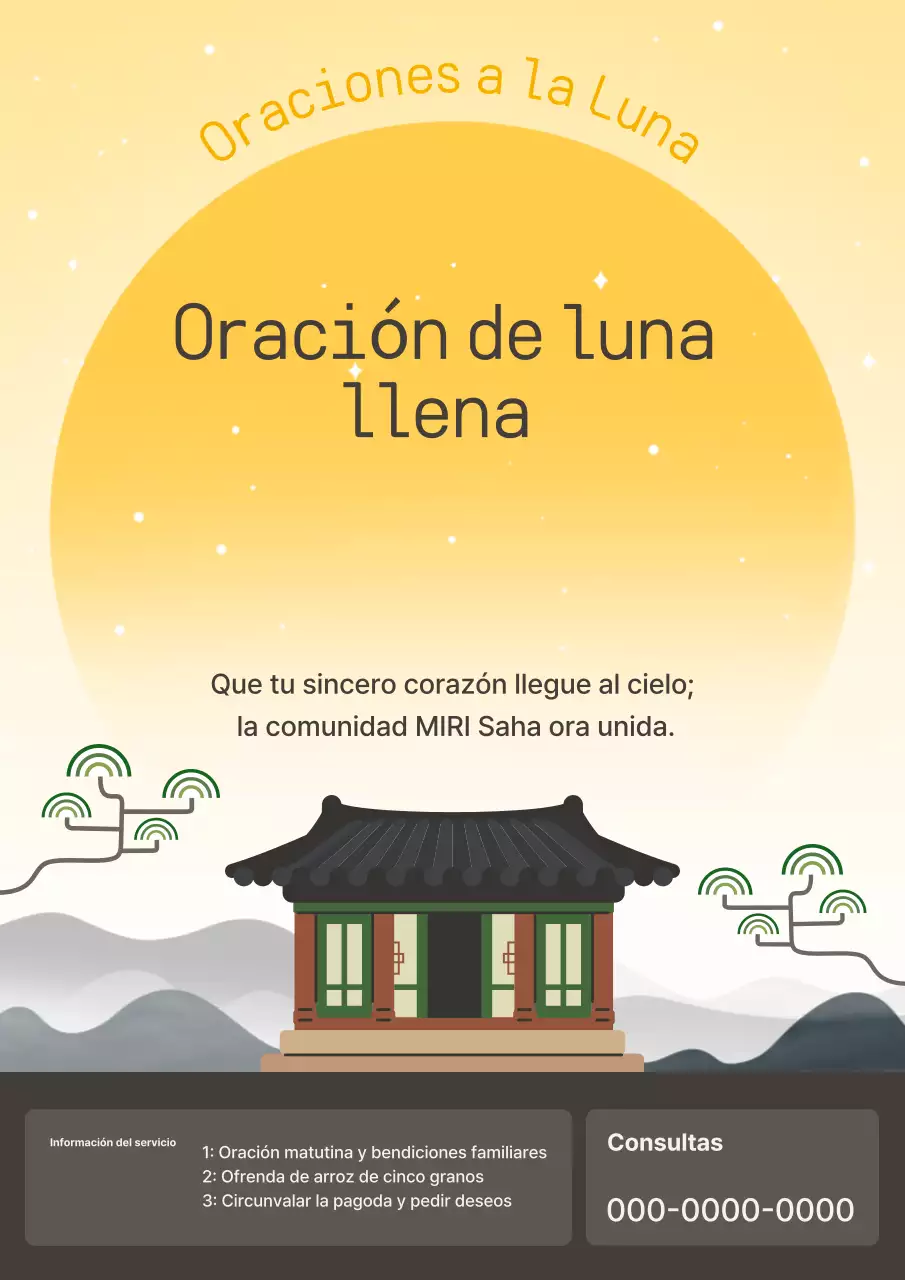 Guía de oración sencilla amarilla para el Año Nuevo Lunar