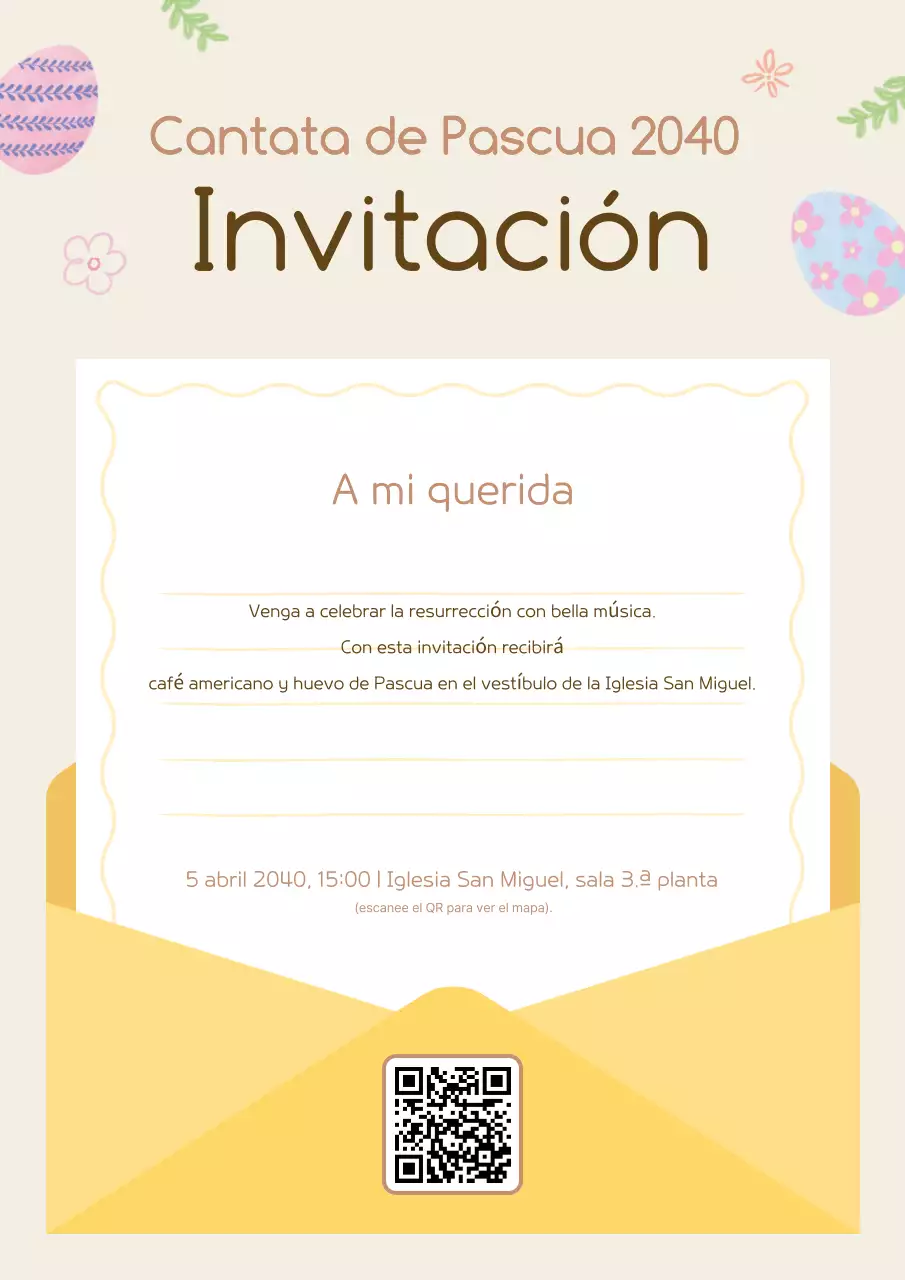 Guía de invitaciones de Pascua sencillas en amarillo