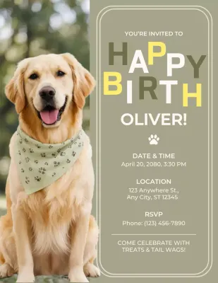 Sage Classic Dog Invitation Poster