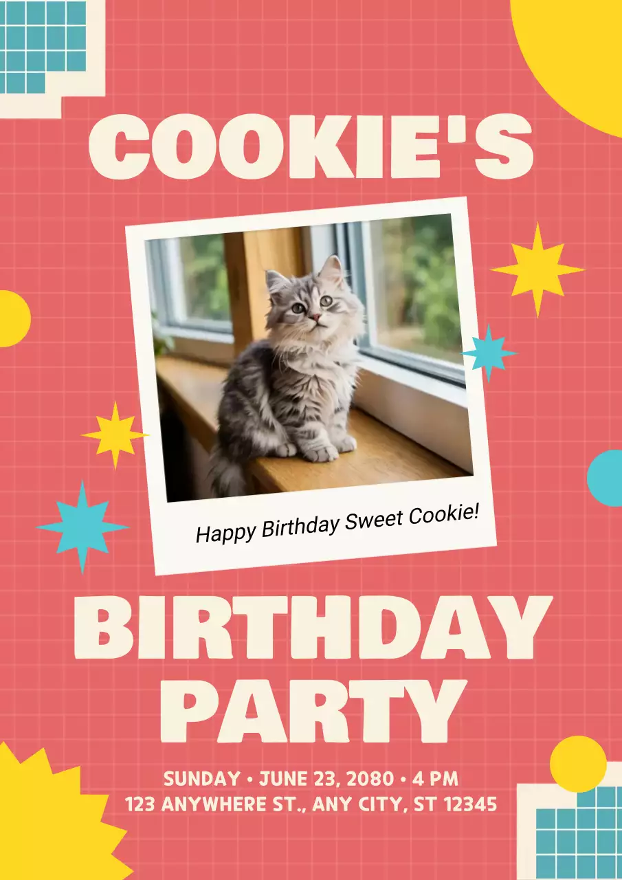 Coral Playful Birthday Invitation Instagram Post