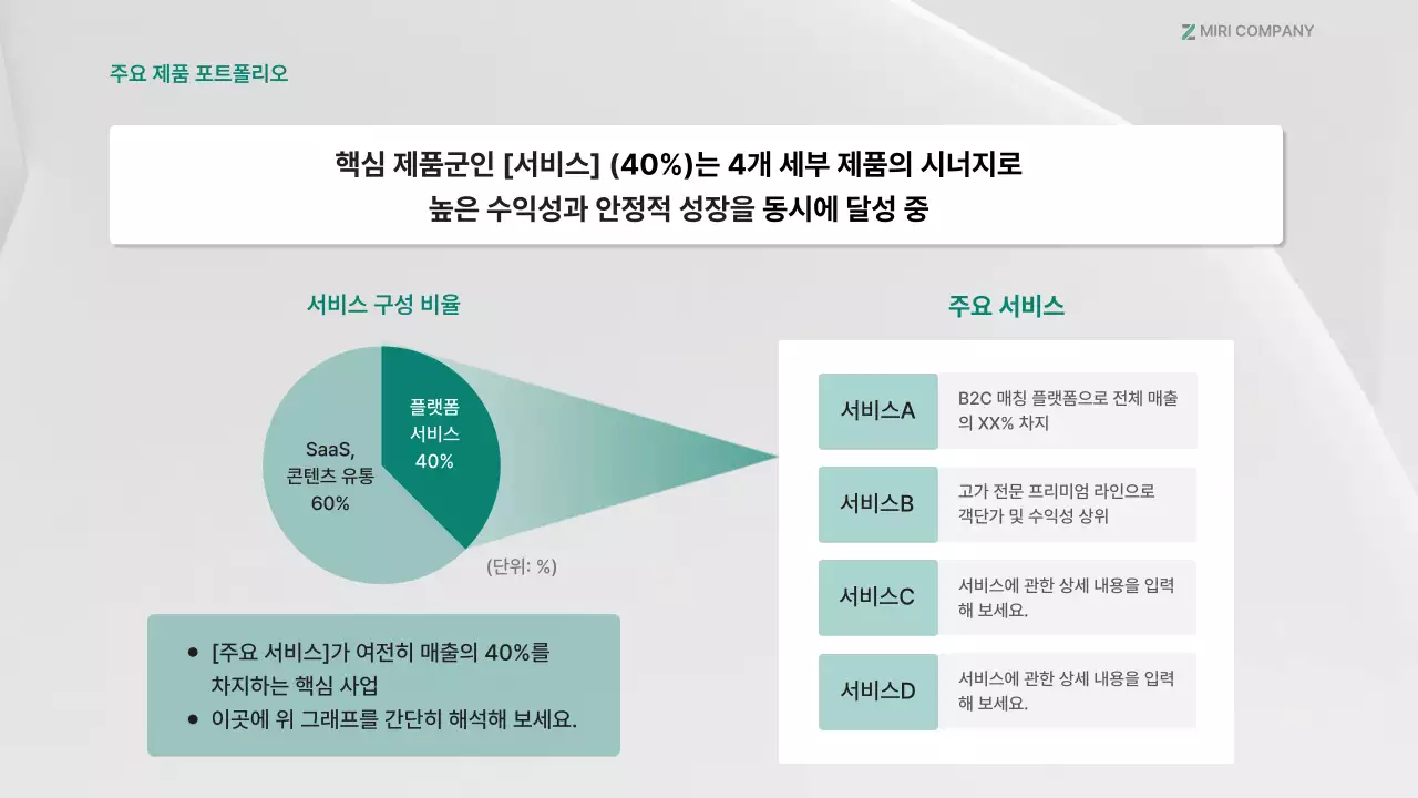 회색 깔끔 동종사 분석 보고서