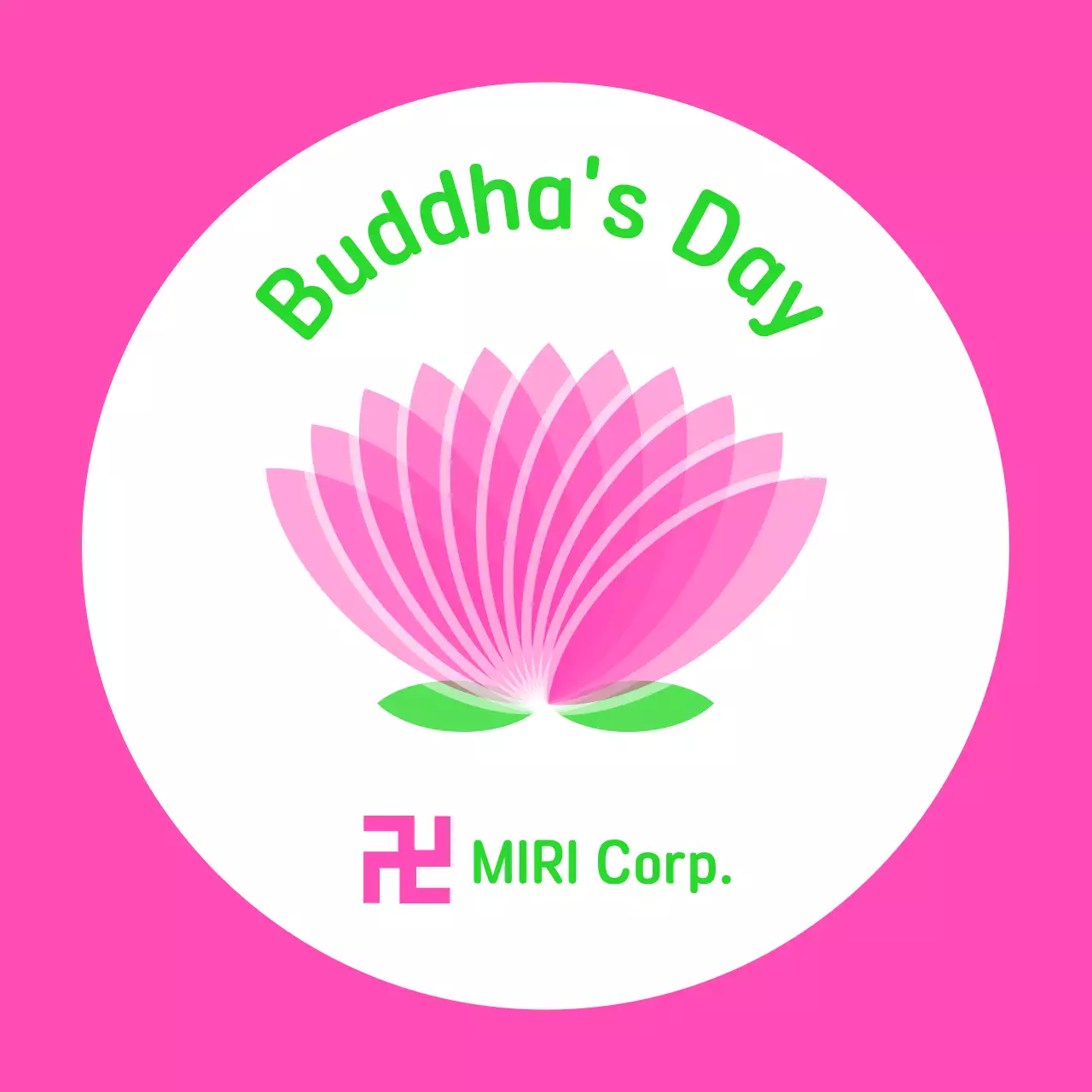 Pink Simple Buddha's Birthday Sticker