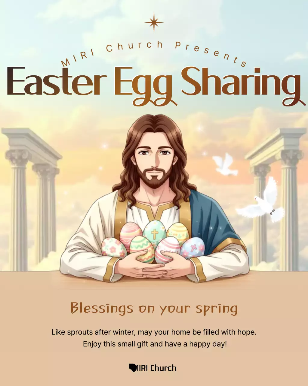 Beige Clean Easter Egg Sharing Event