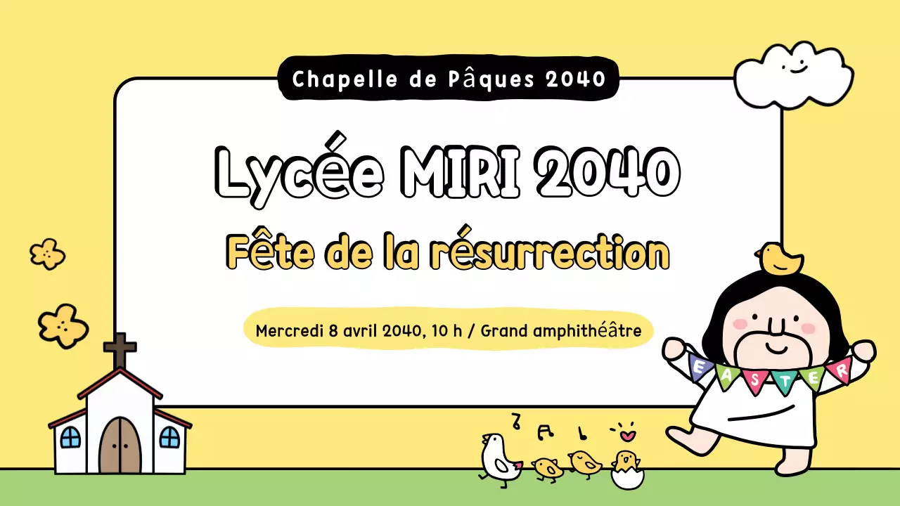 Guide simple jaune pour le service de Thanksgiving de la Résurrection