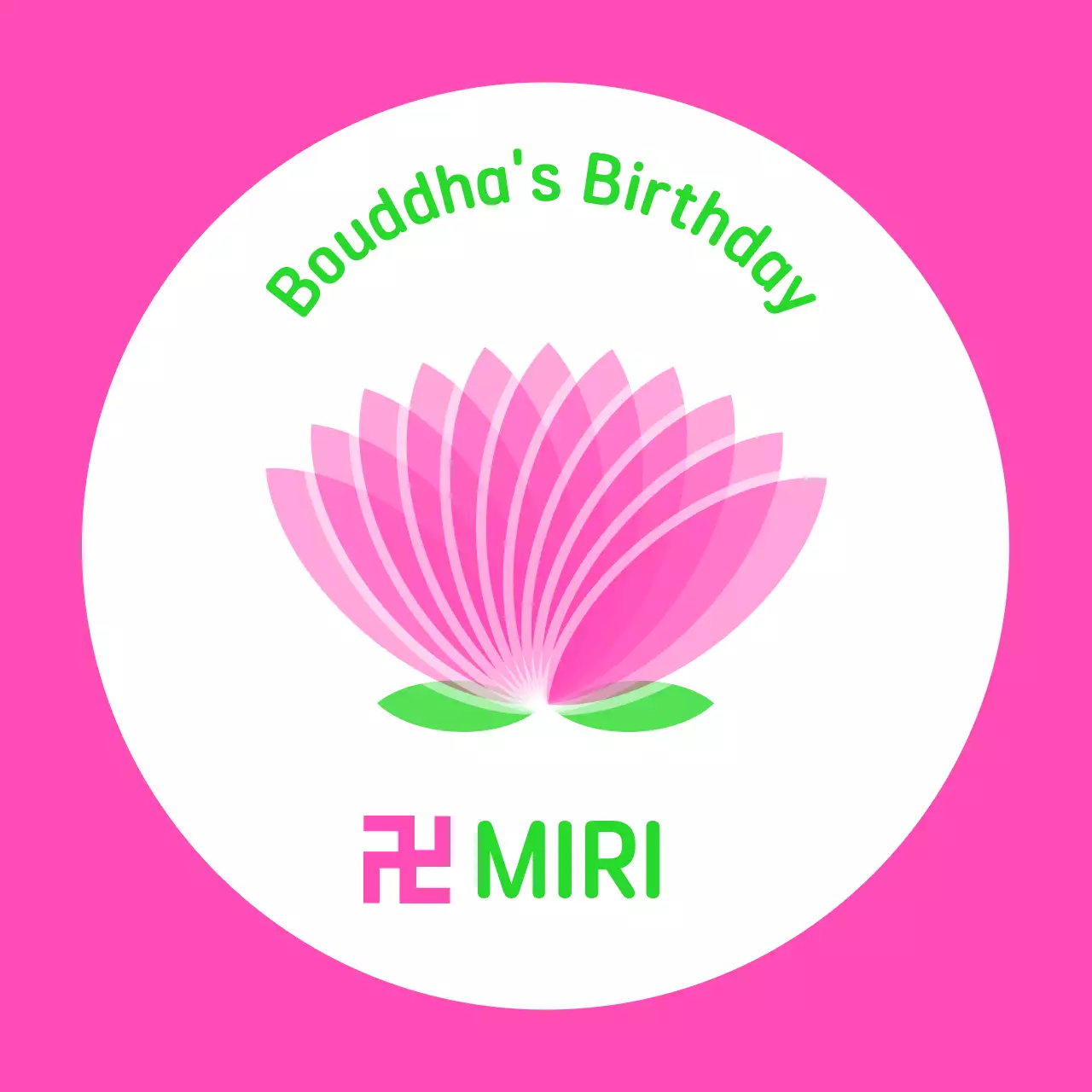 Autocollant d'anniversaire de Bouddha rose simple