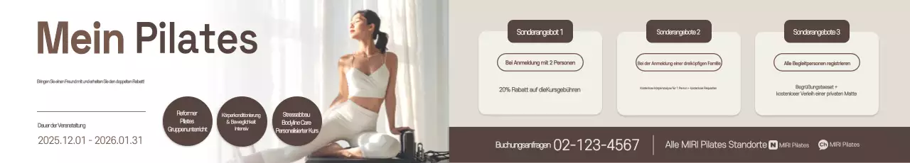 Beige Modern Pilates Promotion